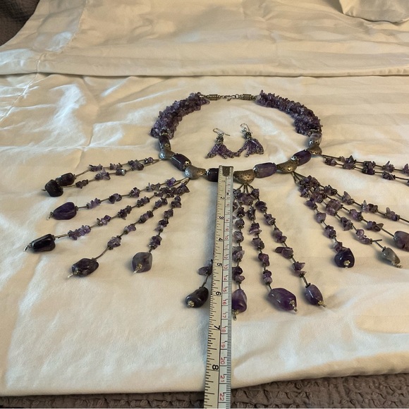 Statement piece. Substantial amethyst and silver necklace main image 0